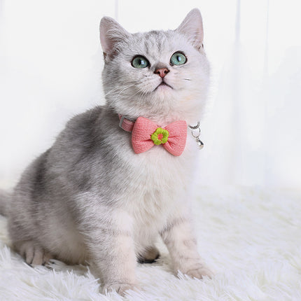 Wholesale Adjustable Braided Pet Collar Bow Decorative Cat Collar Bell Cat Collar