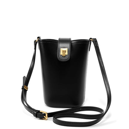 Women's Autumn and Winter Premium Genuine Leather Crossbody Mini Mobile Phone Bag 