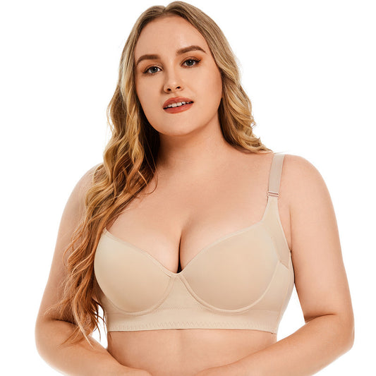 Wholesale Women's Plus Size Glossy Traceless Sexy Push-Up Underwired Bra