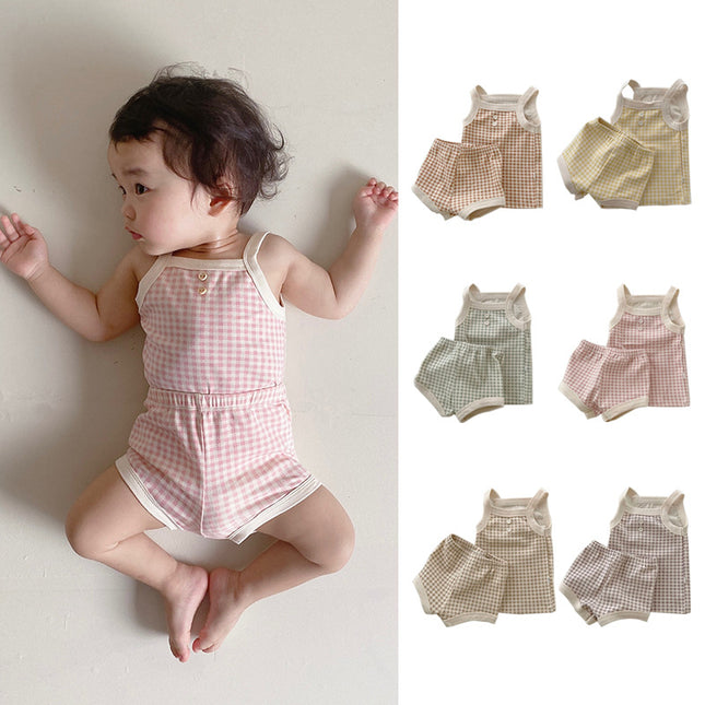Baby Girl Summer Cute Camisole Suit Infant Sleeveless Shorts Two Piece Set