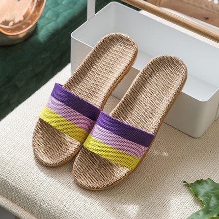 Wholesale Men's and Women's Summer Non-slip Soft Sole Linen Slippers