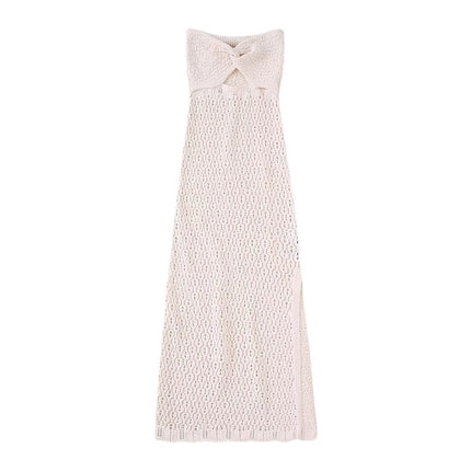 Wholesale Women Summer Open Design Jacquard Mesh Knit Dress