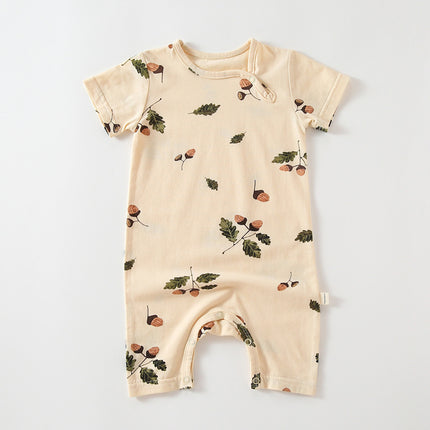Newborn Baby Boxer Romper Infant Summer Cotton Printed Thin Onesie