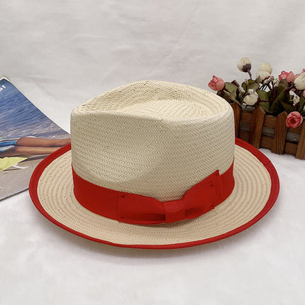 Men's and Women's Hand-knit Jazz Hat Sunshade Straw Hat Spring and Summer Hat 
