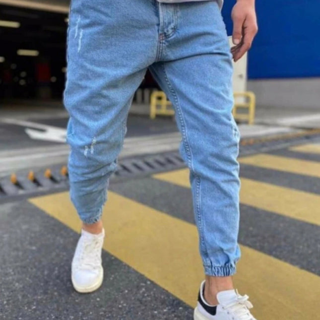 Wholesale Men's Ripped Trendy Skinny Jeans