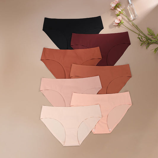 Wholesale Ladies Sexy Traceless Panties Ice Silk Cotton Crotch Breathable Quick-drying Briefs