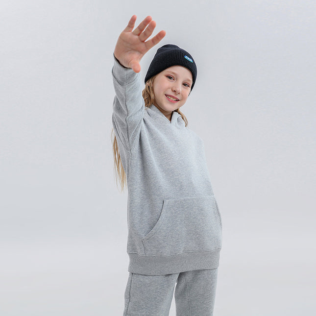 Wholesale Kids 350G Solid Color Long Sleeve Hooded Hoodie