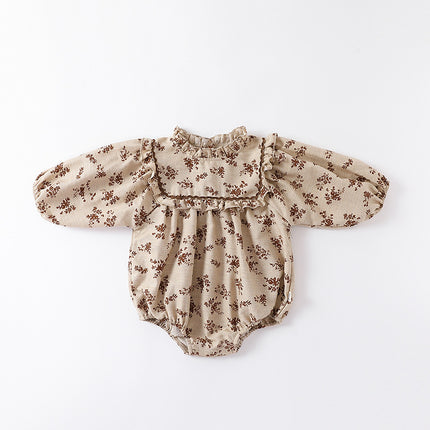 Baby Girl Floral Long-Sleeved Bodysuit Newborn Jumpsuit Triangle Romper