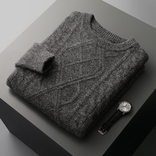 Wholesale Men's Autumn Winter Thick Loose Warm Basement Wool Sweater