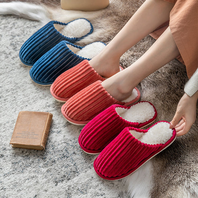Wholesale Women's/Men's Winter Non-slip Plush Household Warm Slippers