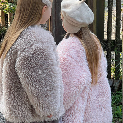 Wholesale Girls  Winter Fashion Faux Fur Padded Coat