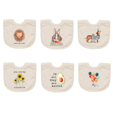 Wholesale Newborn Infant Baby Double Cotton Cute Print Bib Towel 3-Pack