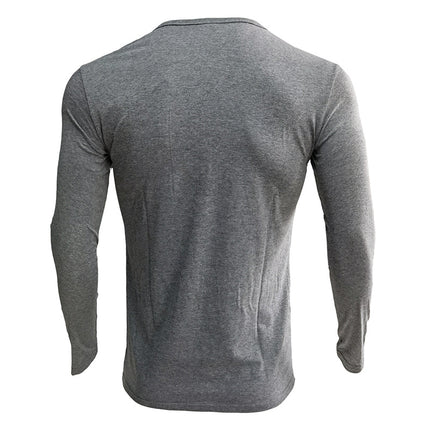 Wholesale Men's Autumn and Winter T-shirt Long Sleeve Henley Shirt