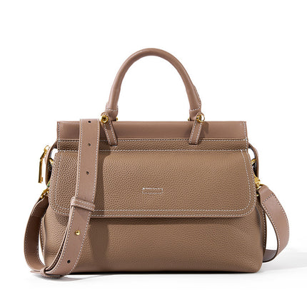 Ladies First Layer Cowhide Bag Genuine Leather Large Capacity Shoulder Briefcase