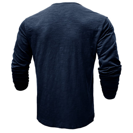 Men's Autumn and Winter Long-sleeved T-shirt Outdoor Henley Top