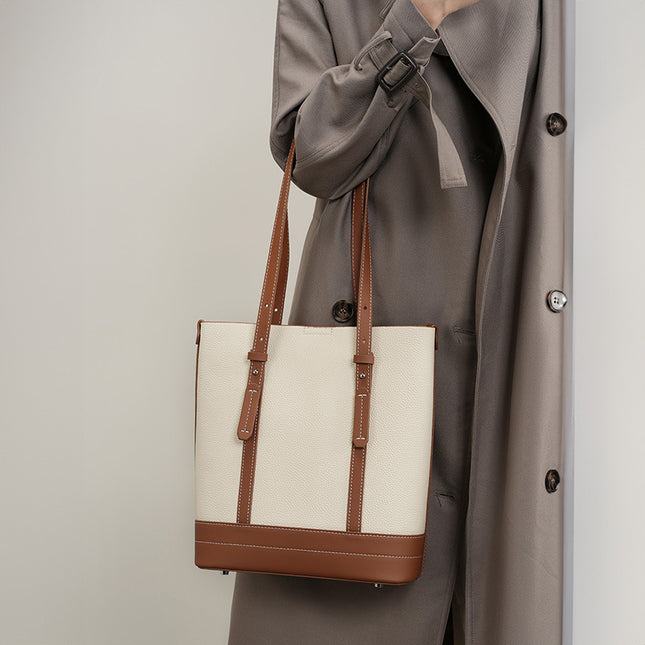 Women's First Layer Cowhide High-end Shoulder Bag Large Capacity Handbag 