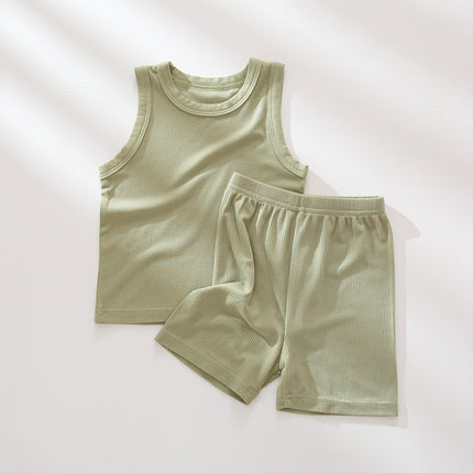 Wholesale Toddler Baby Thin Modal Vest Shorts Two-Piece Set