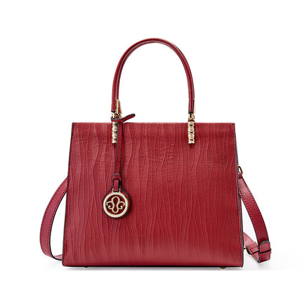 Women's Autumn and Winter Fashionable Large Capacity Genuine Leather Mom Handbag