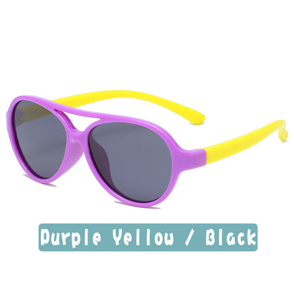 Children's Fashion Double Bridge Trend Outdoor Vacation Sunscreen Silicone Polarized Sunglasses