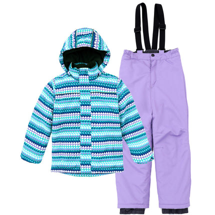 Wholesale Kids Printed Warm Ski Wear Outdoor Jacket Ski Wear Suit