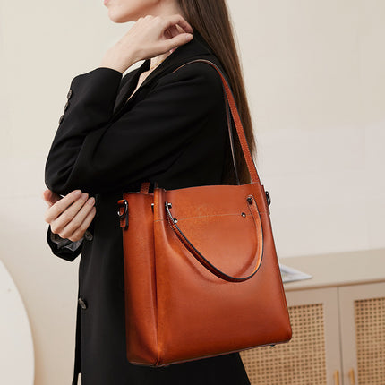 Women's Cowhide Bag Shoulder Crossbody Bag Genuine Leather Large Capacity Handbag