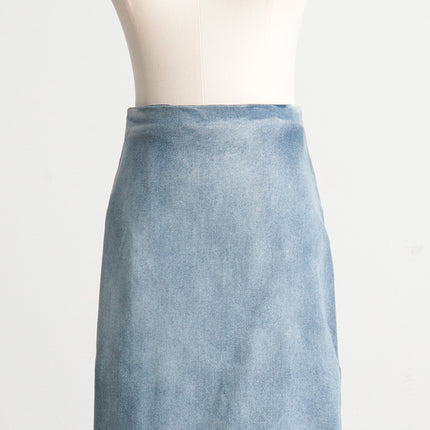 Wholesale Women's Blue Gradient Fashion High Waist Hip Slit Long Skirt Trendy