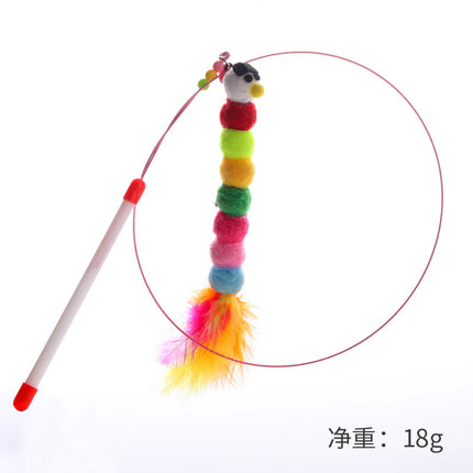 Wholesale Wire Feather Cat Funny Rod Long Rod Elastic Cat Toy Cat Funny Stick 