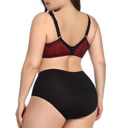 Wholesale Women's Plus Size Printed Sexy Lace Push-up Bra Panty Set