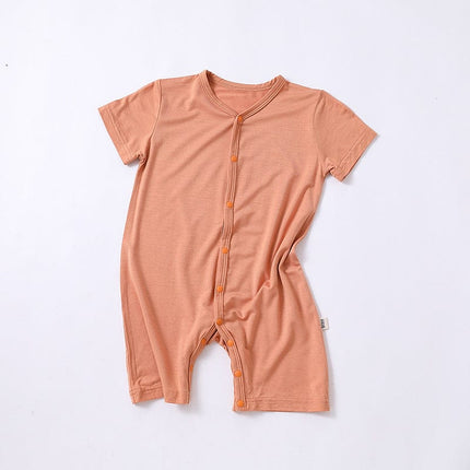 Newborn Baby Summer Thin Jumpsuit Modal Infants Short Sleeve Romper