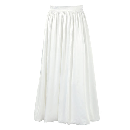 Wholesale Ladies Satin Long Skirt Women's High Waist A-Line Skirt Elegant Ladies Skirt