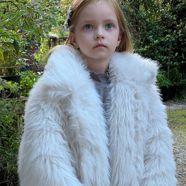 Wholesale Girls Winter Fox Fur Thickened Padded Fur Coat