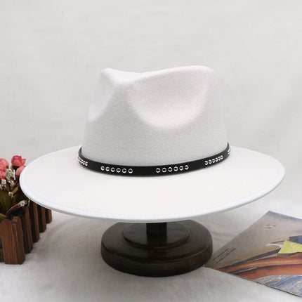 Wholesale French British Style Felt Flat Brim Jazz Hat Woolen Hat 