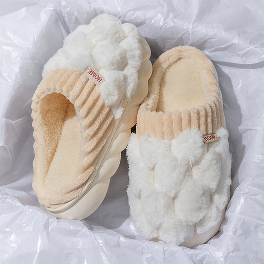 Wholesale Women's Winter Home Warm Non-slip Faux Fur Slippers 