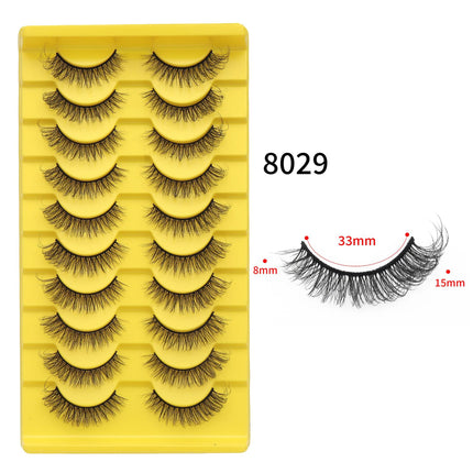 Wholesale 10 Pairs of Messy Eye End Lengthening Multi-layered 3D False Eyelashes 