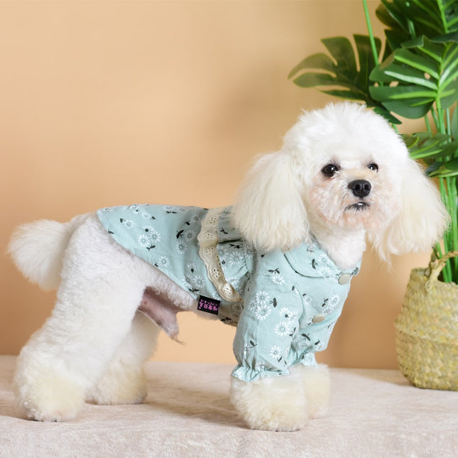 Pet Summer Thin Clothes Cute Princess Floral Shirt Cotton Print Little Dog Clothes