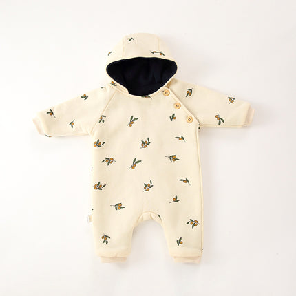 Newborn Baby Outfit Infant Onesie Plush Thick Cotton Romper Coat