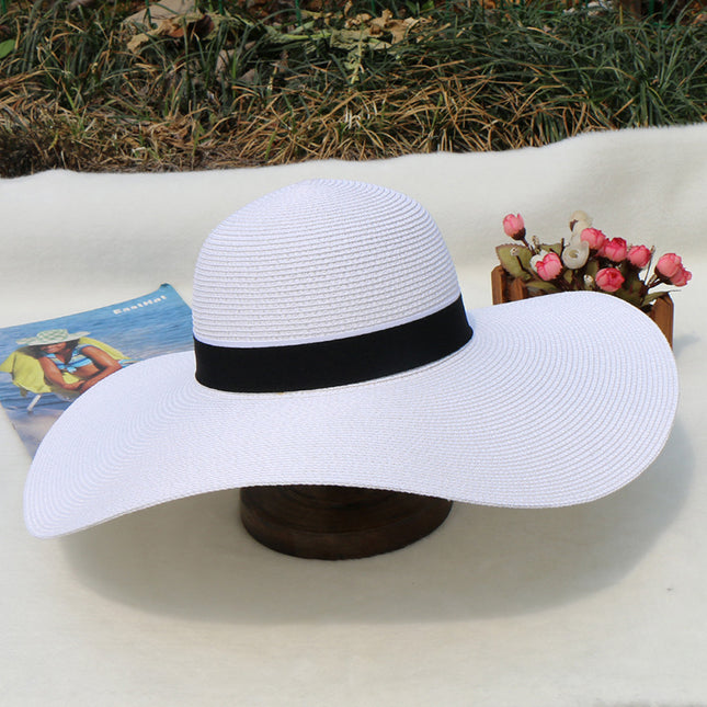 Wholesale Sun Protection White Large Brim Beach Hat