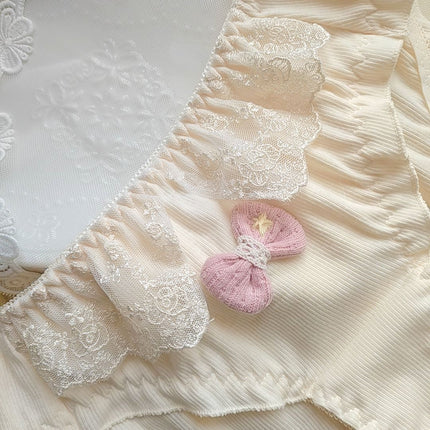Wholesale Girls Cute Bow Embroidery Ruffled Cotton Briefs