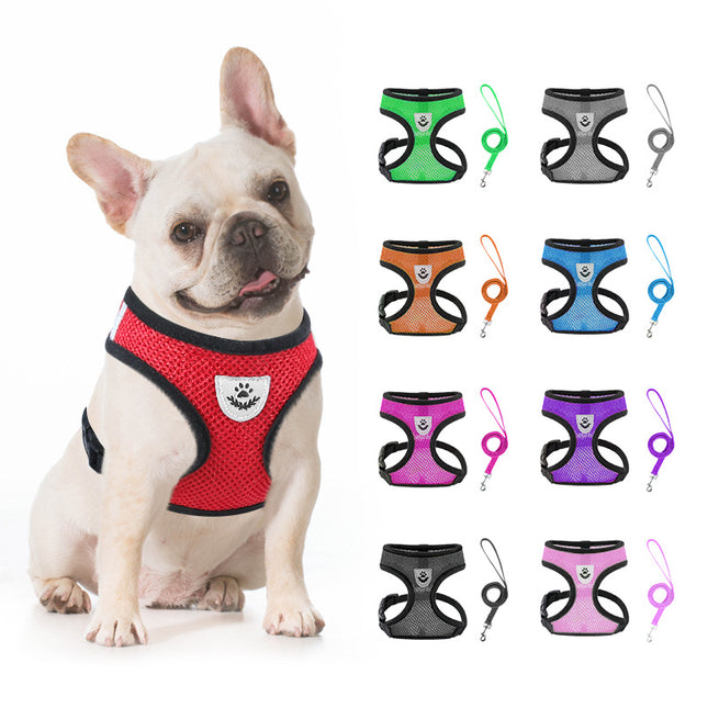 Wholesale Pet Leash Vest  Dog and Cat Harness Small Dog Reflective Dog Leash Supplies