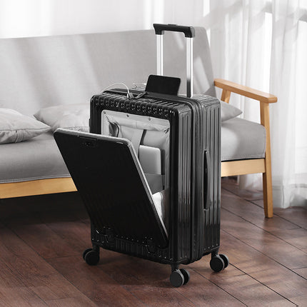 Front Opening Suitcase 20-inch Trolley Suitcase Zipper Password Box Suitcase