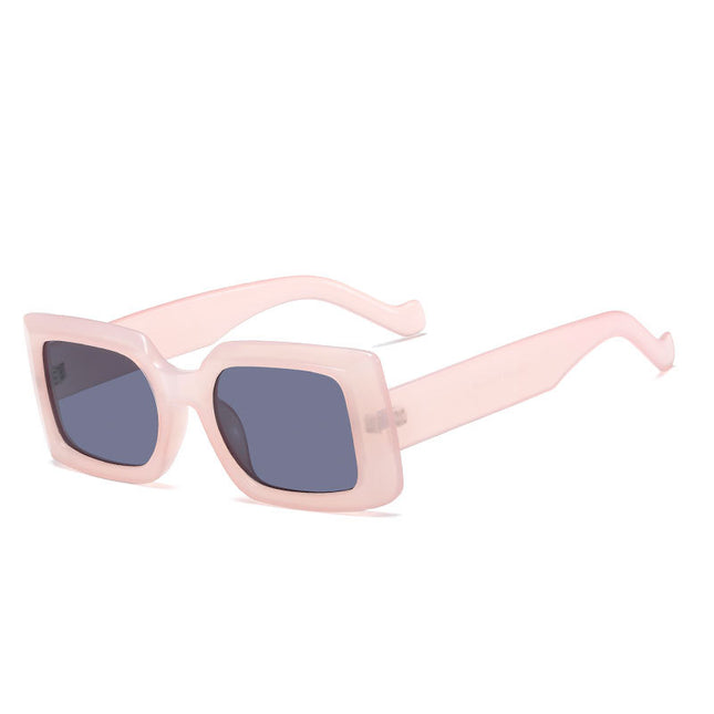Women's Square Frame One-piece Jelly Color Fashion Sunglasses Casual Outdoor Driving Sun Protection 
