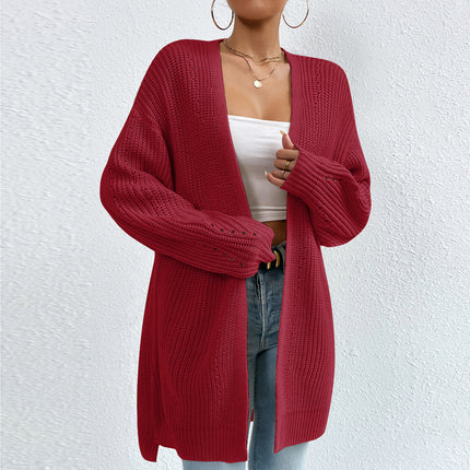 Wholesale Women's Autumn Winter Loose Cardigan Mid-length Sweater
