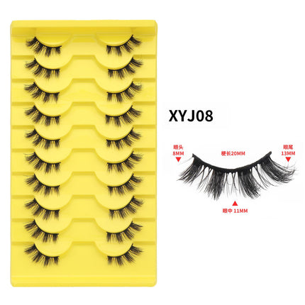 Wholesale A Box of 10 Pairs of 3D Small Half-eye Natural False Eyelashes