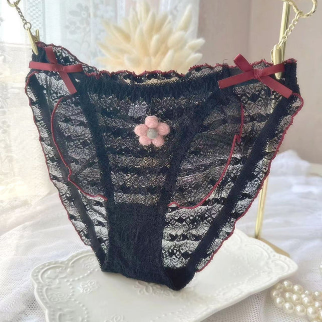 Wholesale Cute Sexy Lace Ruffle See-through Briefs for Girls