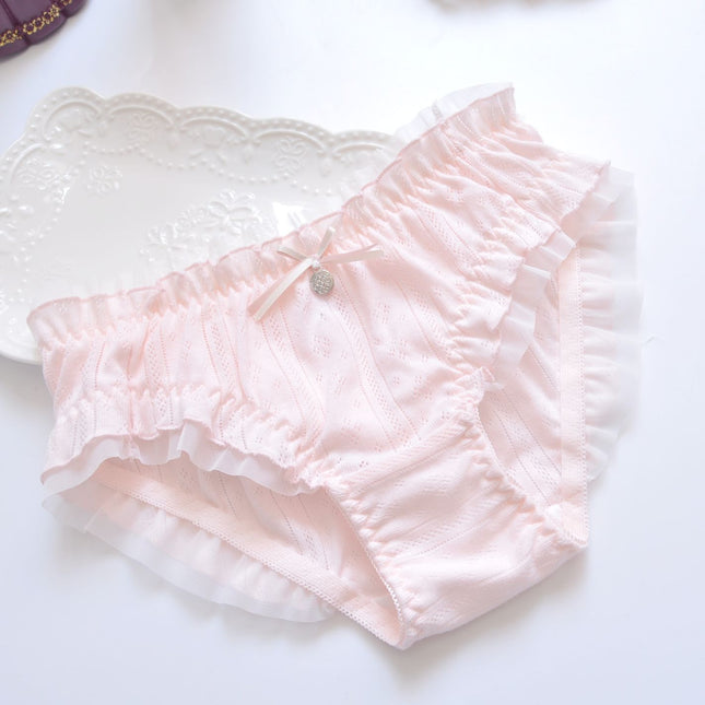 Wholesale Girls Hollow Cotton Sexy Embroidered Briefs