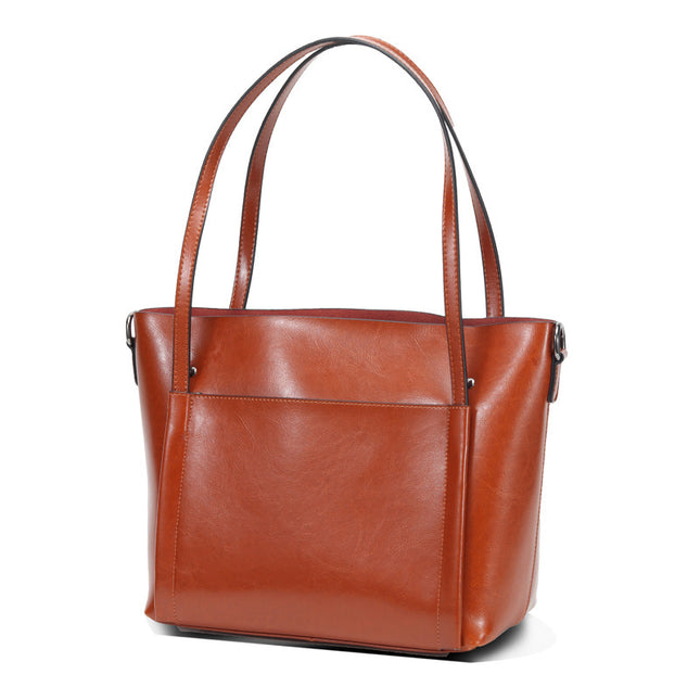Women's Winter Large Capacity Bag Exquisite Commuting Bag Genuine Leather Crossbody Tote Bag 