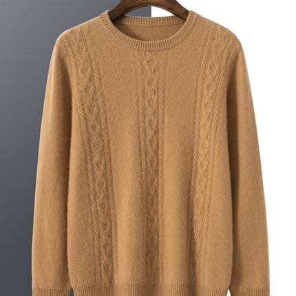 Wholesale Men's Solid Color Round Neck Loose Cashmere Sweater