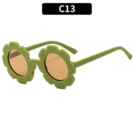 Children's Sunflower Round Frame Flower Kids Cute Sunglasses 