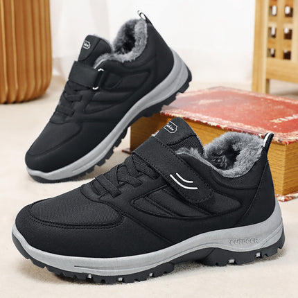Men's Winter Cotton Padded Shoes Faux Fur Thickened Outdoor Hiking Shoes