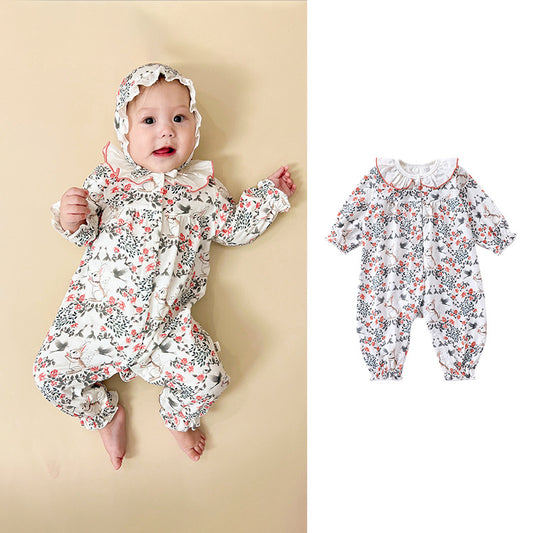 Infant Baby Fall Doll Collar Onesie NewbornLong Sleeve Romper Babygrow